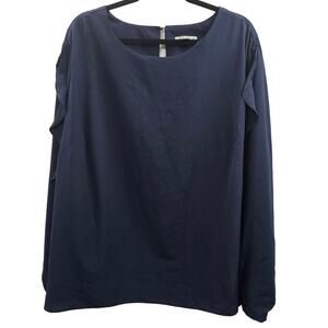 Ava & Viv Top Womens Size 4X Plus Size Tunic Blue Shirt Long Sleeve Work Career